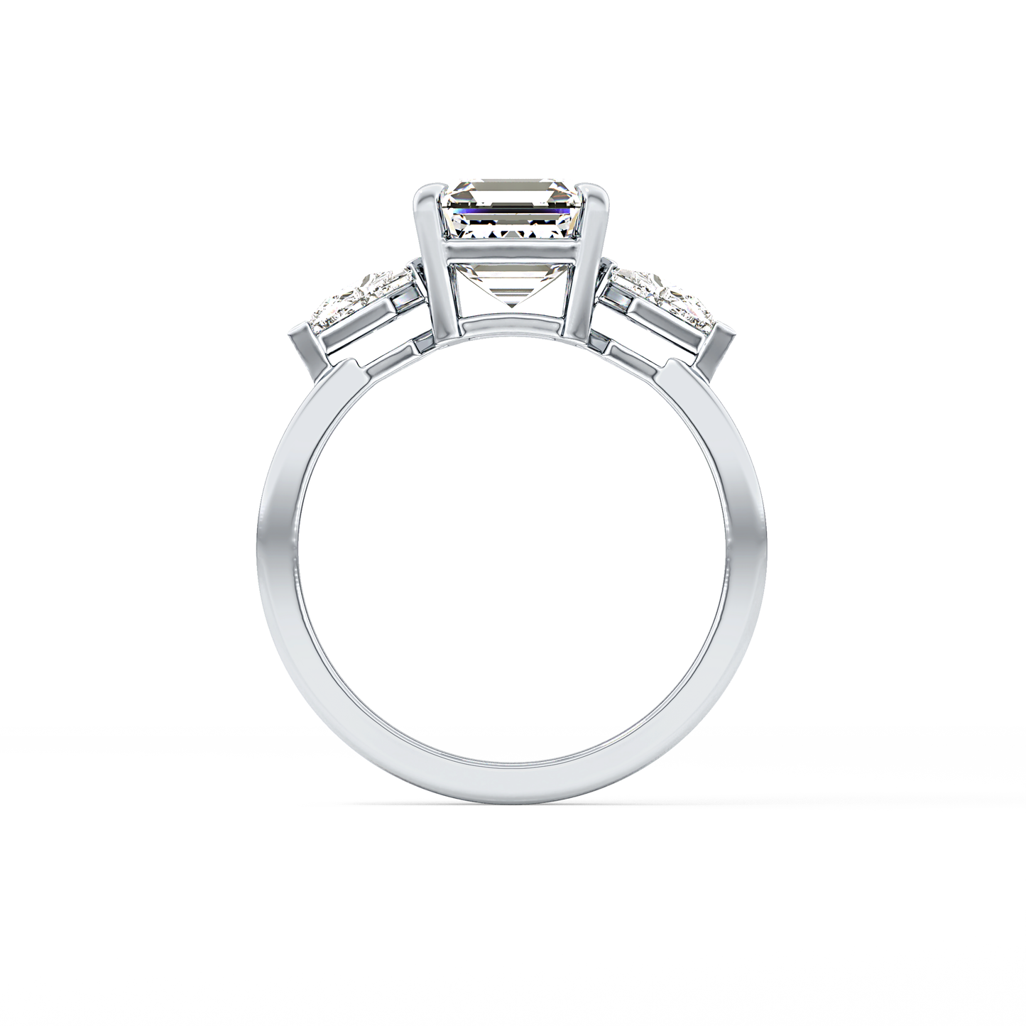 Emerald Solitaire Lab Grown Diamond Engagement Ring