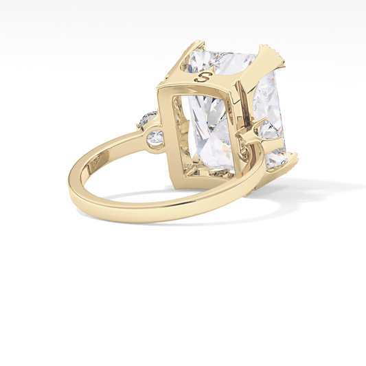 Radiant Three Stone Lab Grown Diamond Engagement Ring
