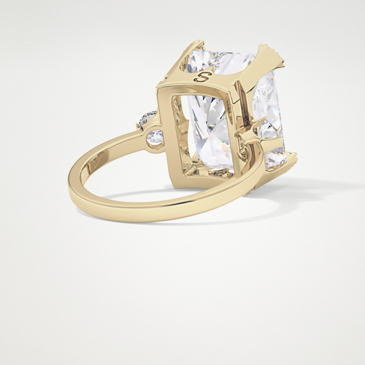 Radiant Three Stone Lab Grown Diamond Engagement Ring