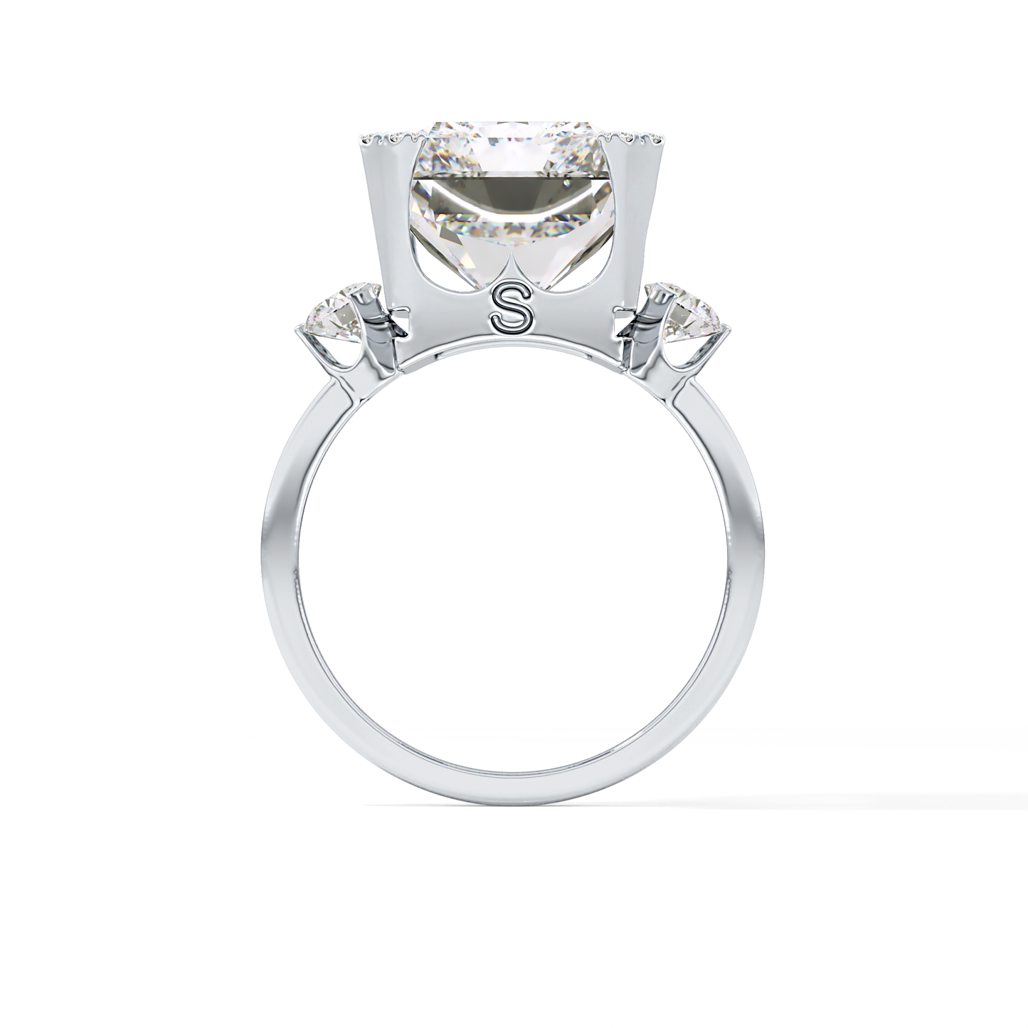 Radiant Three Stone Lab Grown Diamond Engagement Ring