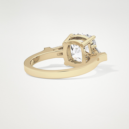 Cushion Three Stone Lab Grown Diamond Engagement Ring