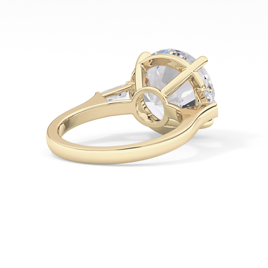 Round Three Stone Lab Grown Diamond Engagement Ring