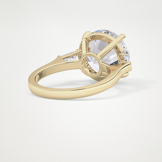 Round Three Stone Lab Grown Diamond Engagement Ring