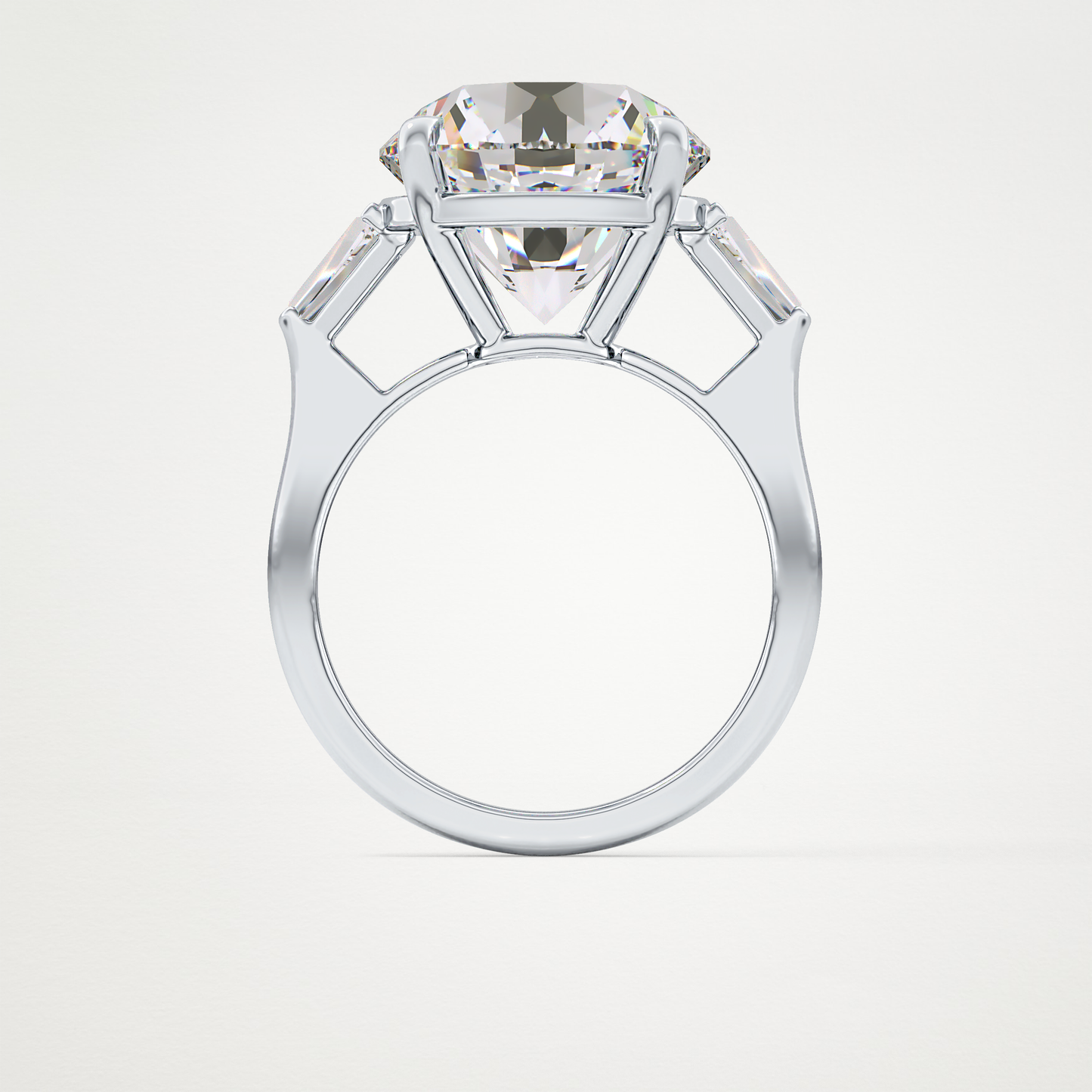 Round Three Stone Lab Grown Diamond Engagement Ring