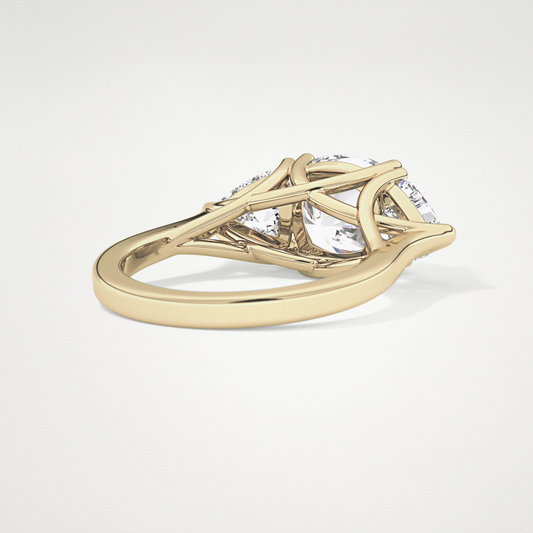 Cushion Three Stone Lab Grown Diamond Engagement Ring
