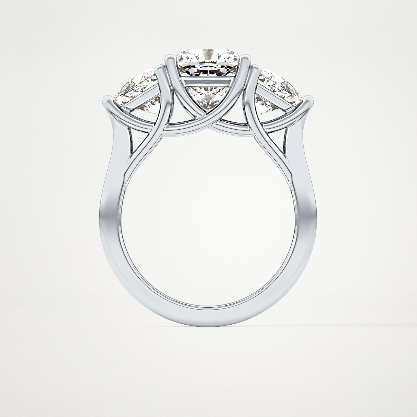 Cushion Three Stone Lab Grown Diamond Engagement Ring