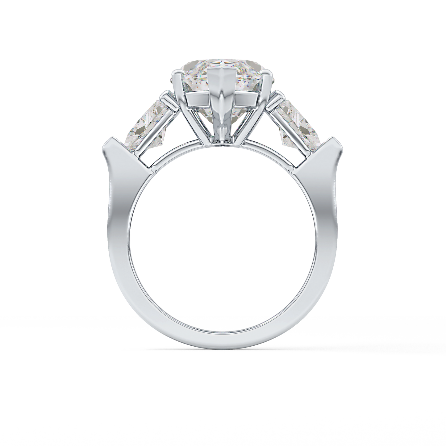 Emerald Solitaire Lab Grown Diamond Engagement Ring
