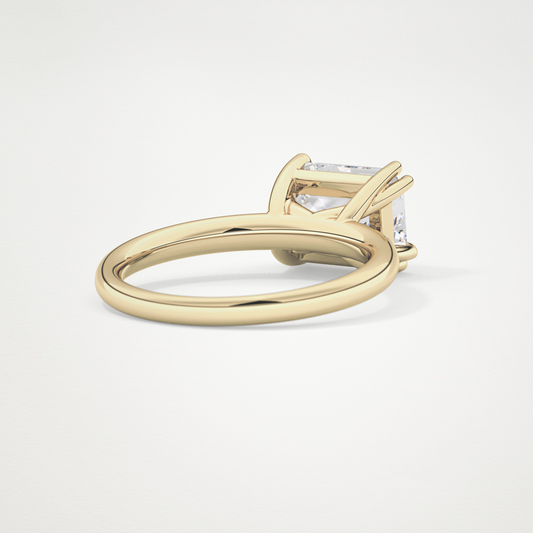East West Emerald Solitaire Lab Grown Diamond Engagement Ring