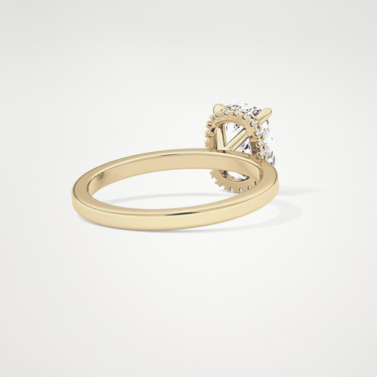 Cushion Hidden Halo Lab Grown Diamond Engagement Ring
