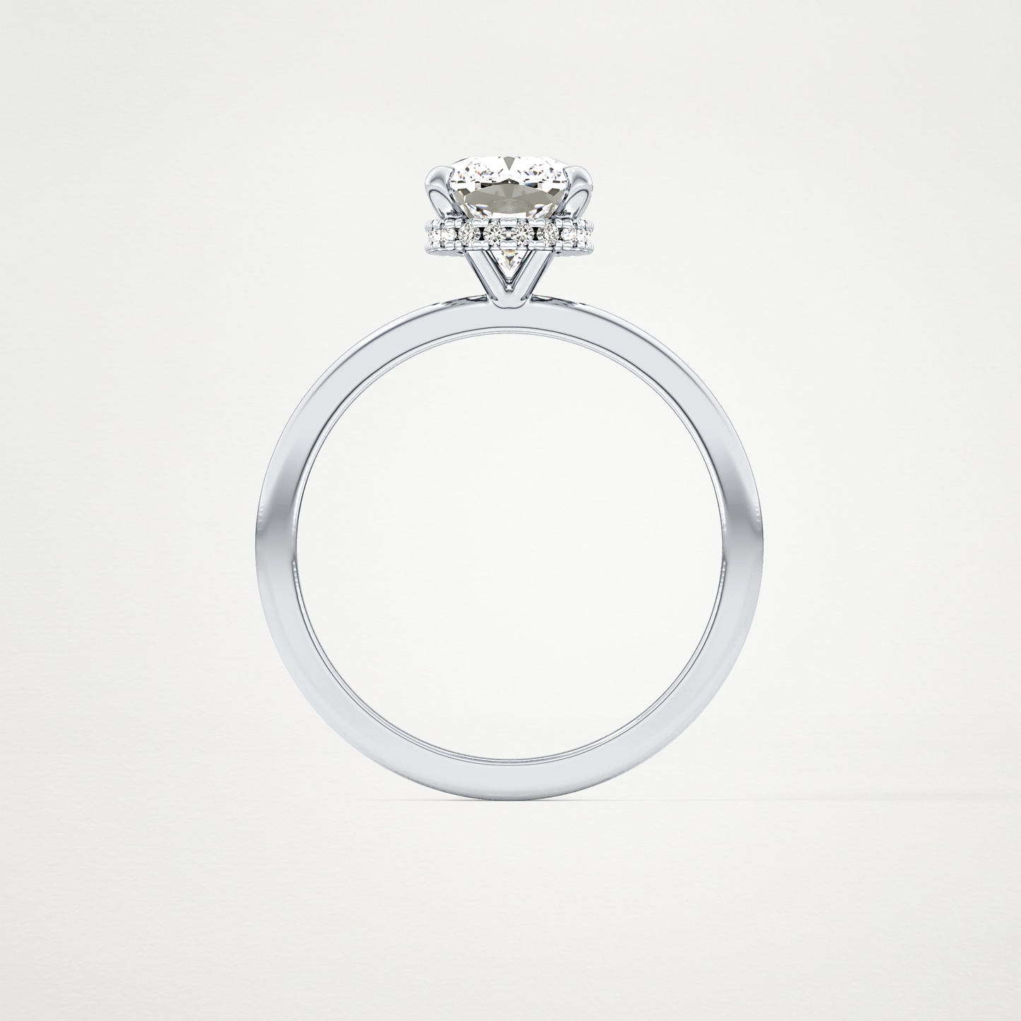Cushion Hidden Halo Lab Grown Diamond Engagement Ring
