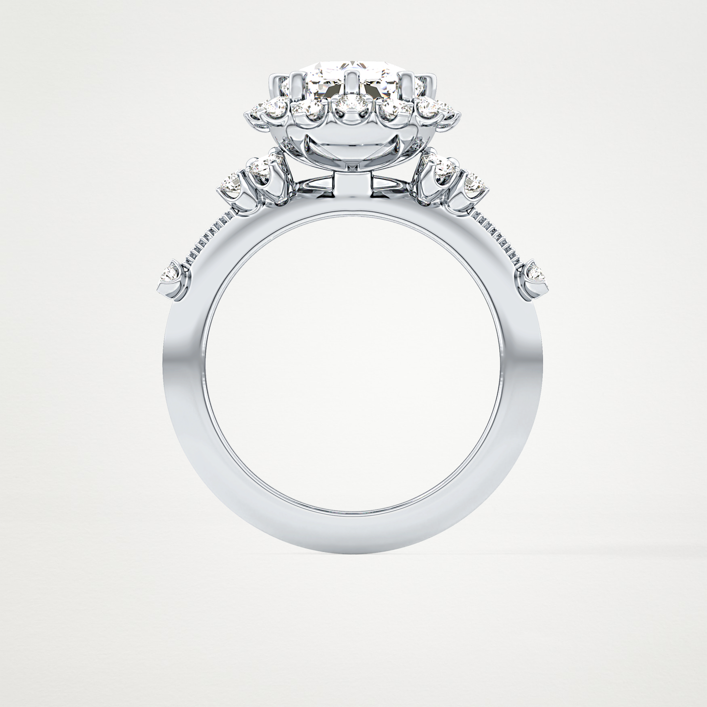 Cushion Halo Lab Grown Diamond Engagement Ring