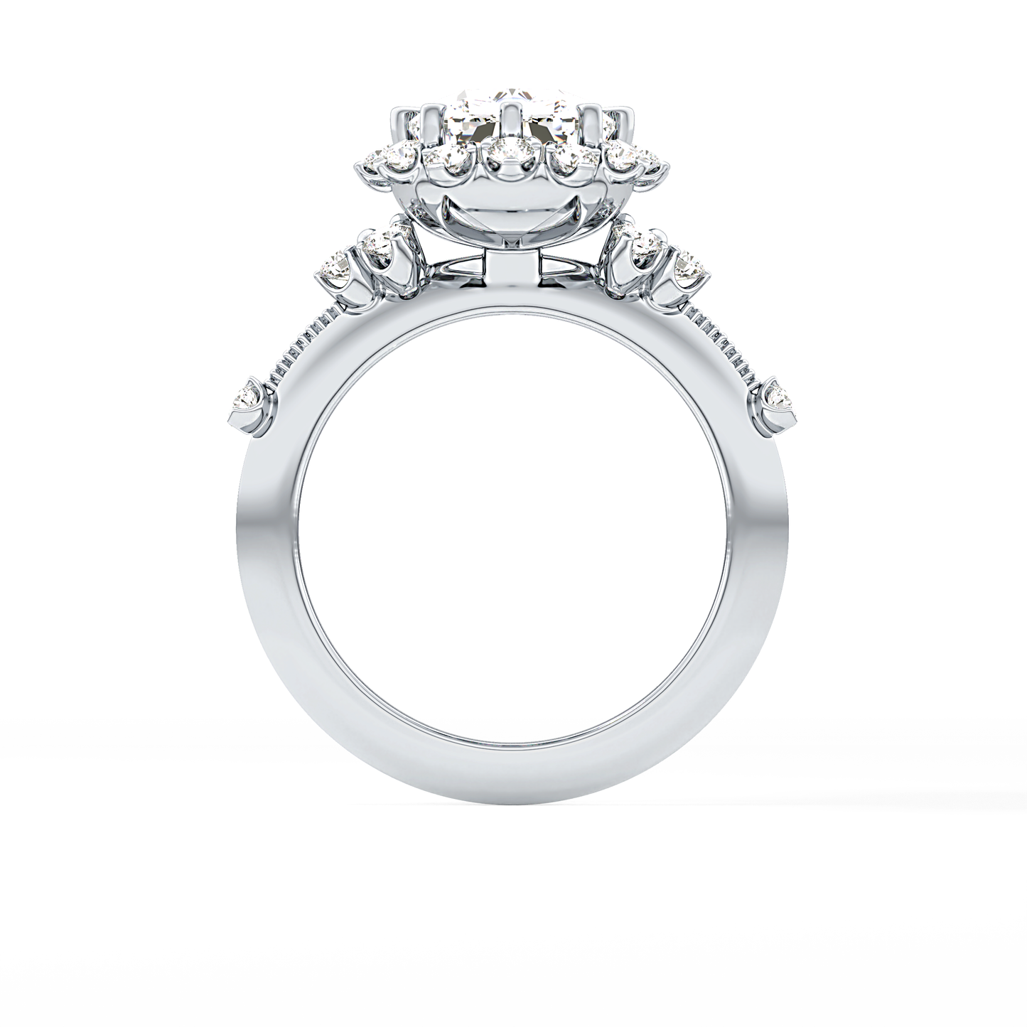 Cushion Halo Lab Grown Diamond Engagement Ring