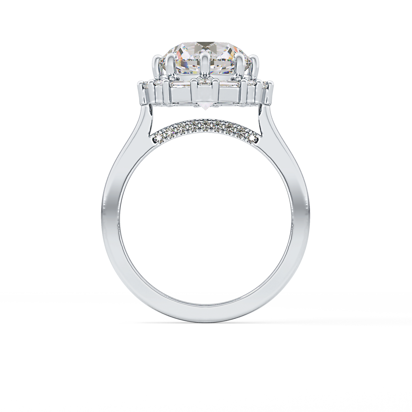 Round Halo Lab Grown Diamond Engagement Ring