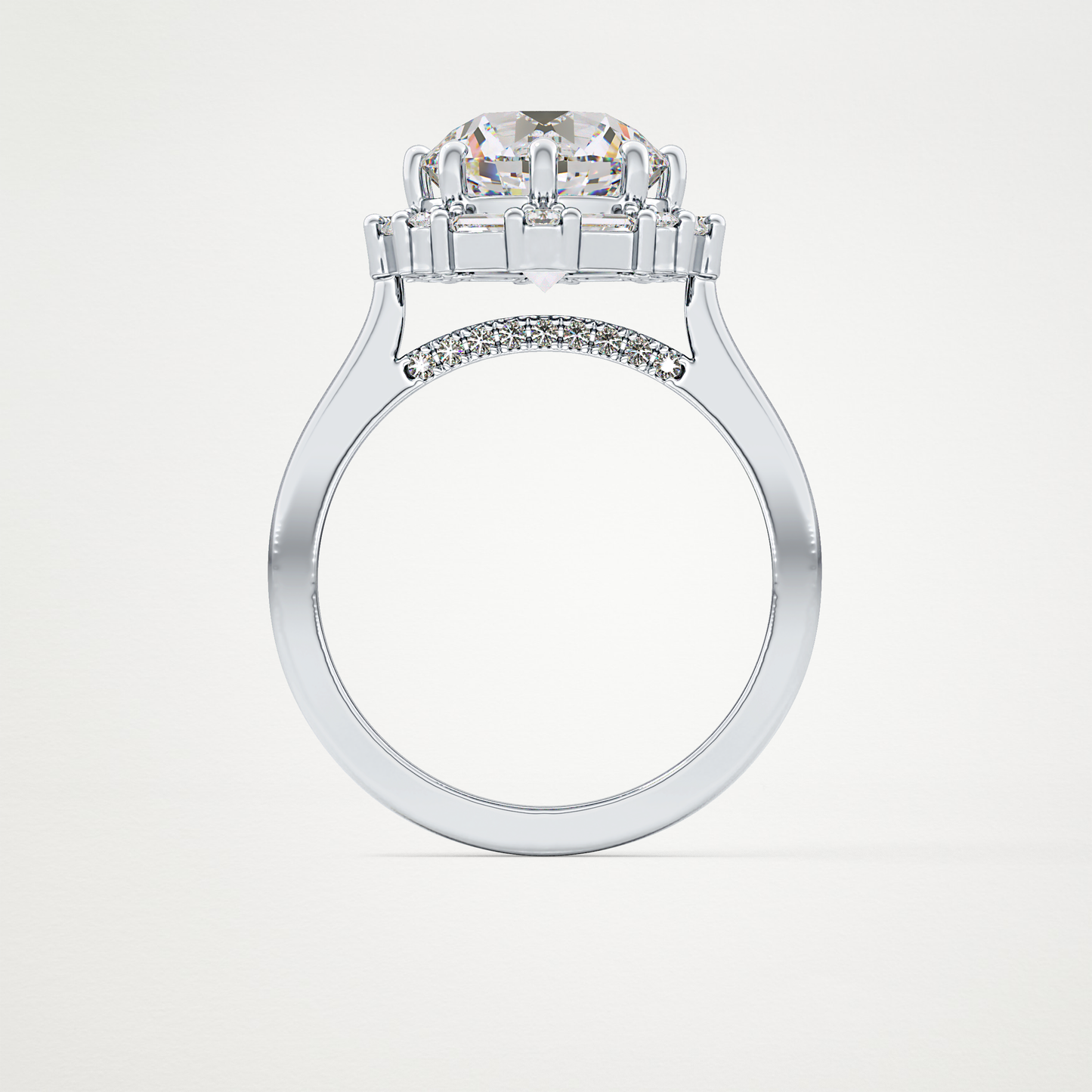 Round Halo Lab Grown Diamond Engagement Ring