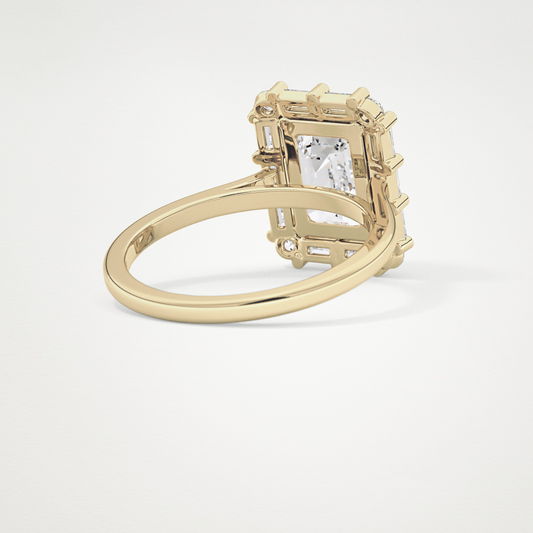 Emerald Cluster Lab Grown Diamond Engagement Ring