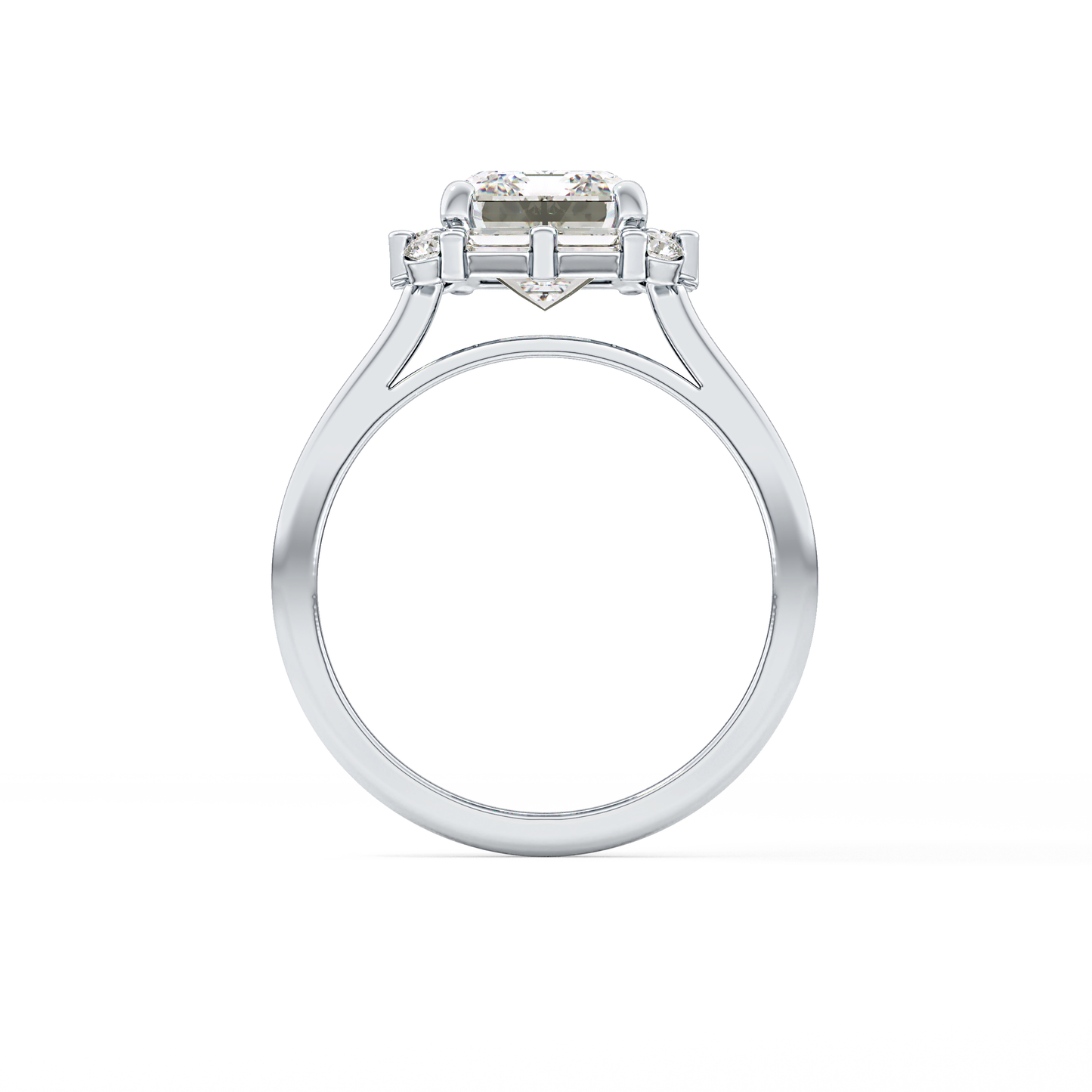Emerald Cluster Lab Grown Diamond Engagement Ring