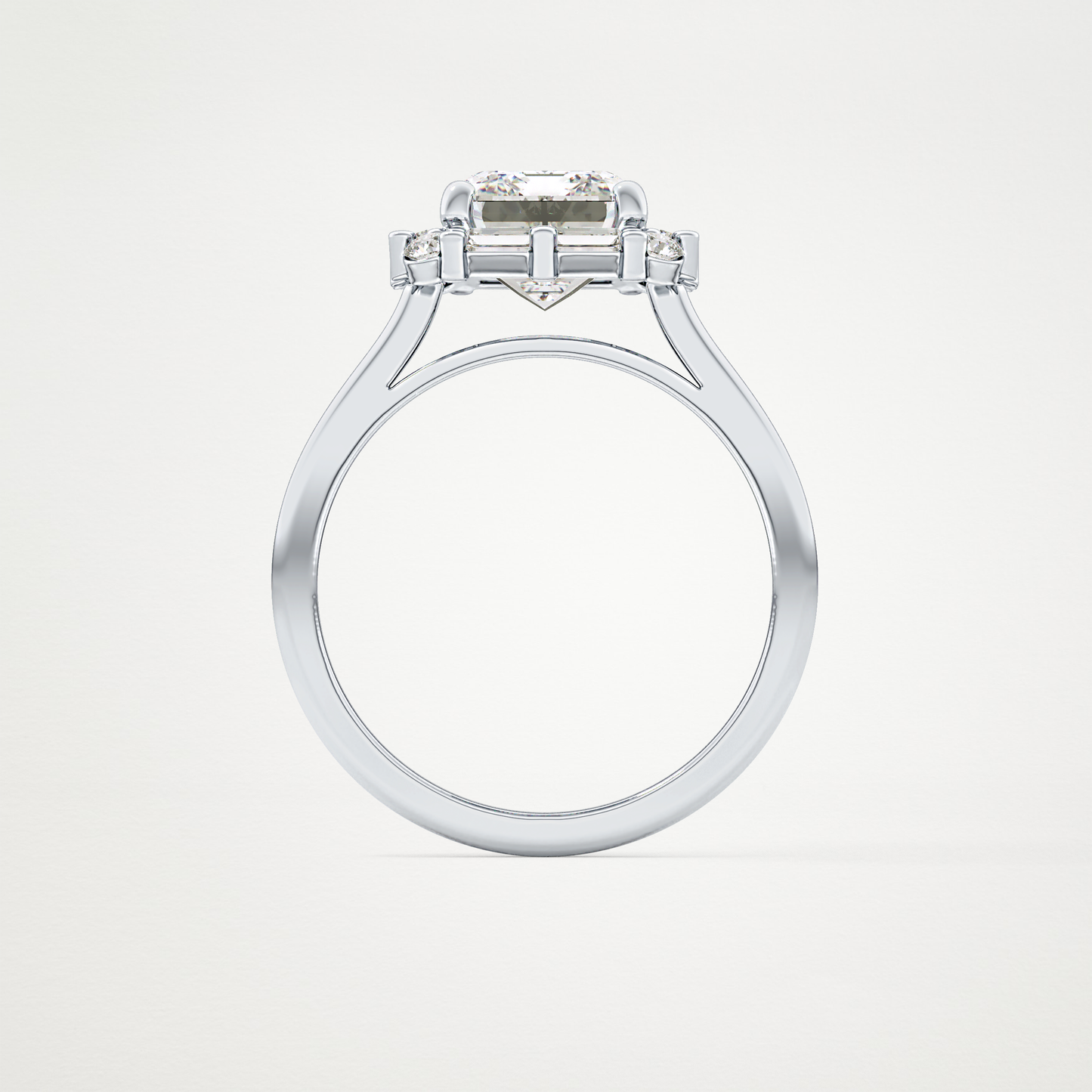Emerald Cluster Lab Grown Diamond Engagement Ring