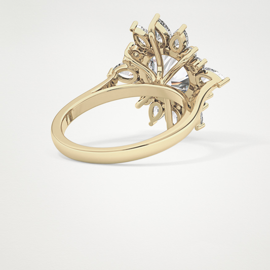 Round Cluster Lab Grown Diamond Engagement Ring