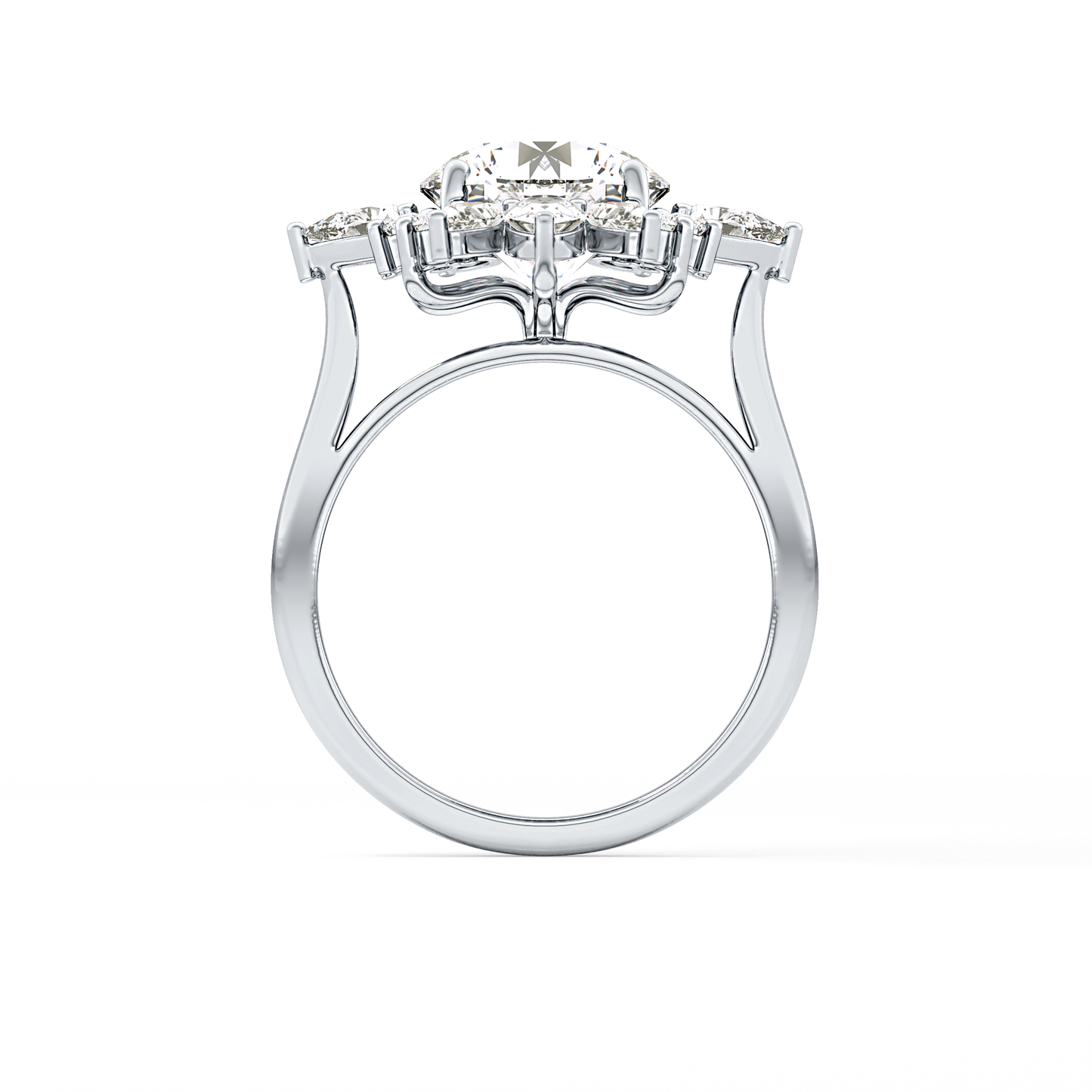 Round Cluster Lab Grown Diamond Engagement Ring