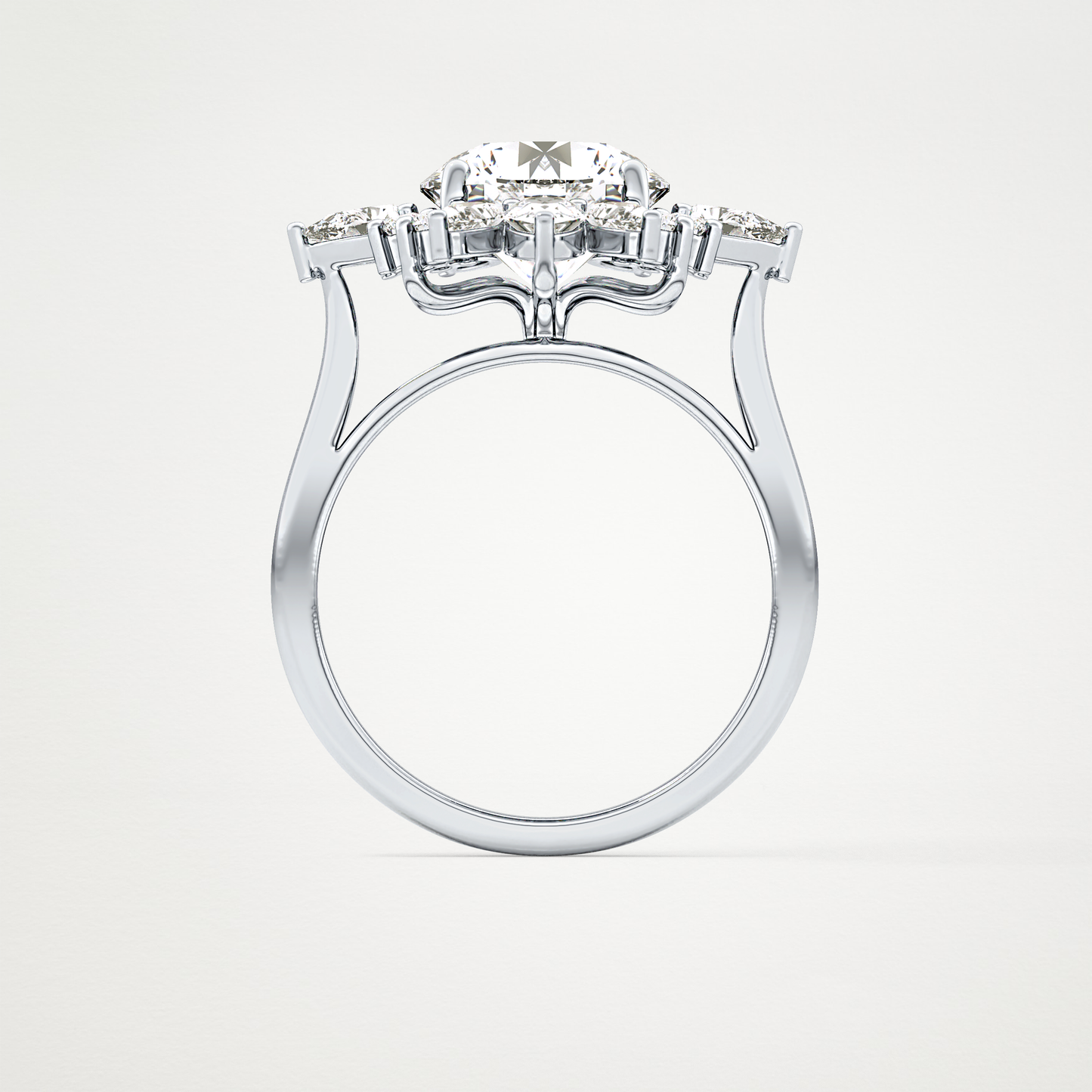 Round Cluster Lab Grown Diamond Engagement Ring