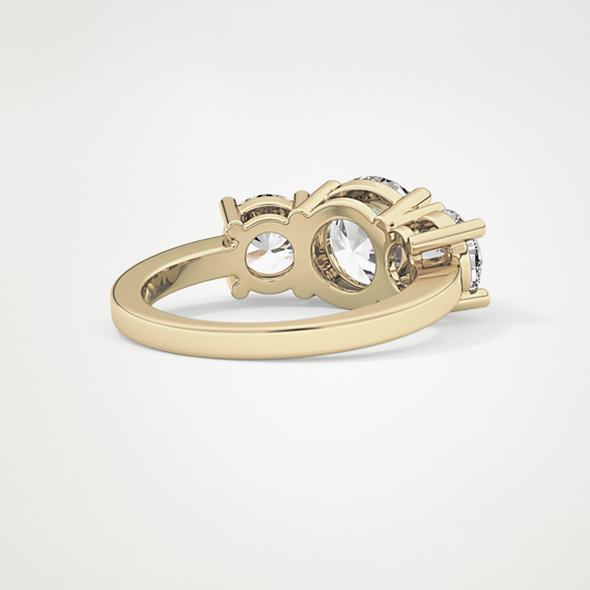 Round Three Stone Lab Grown Diamond Engagement Ring