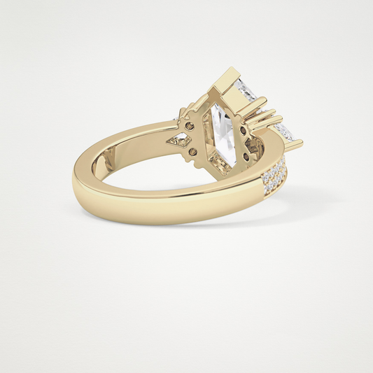 Hexagon Cluster Lab Grown Diamond Engagement Ring
