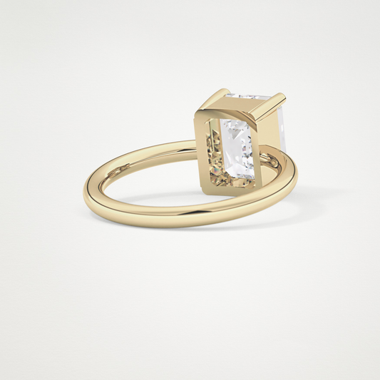 Emerald Solitaire Lab Grown Diamond Engagement Ring