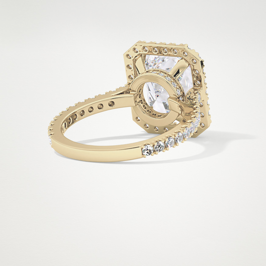 Radiant Halo & Pave Lab Grown Diamond Engagement Ring