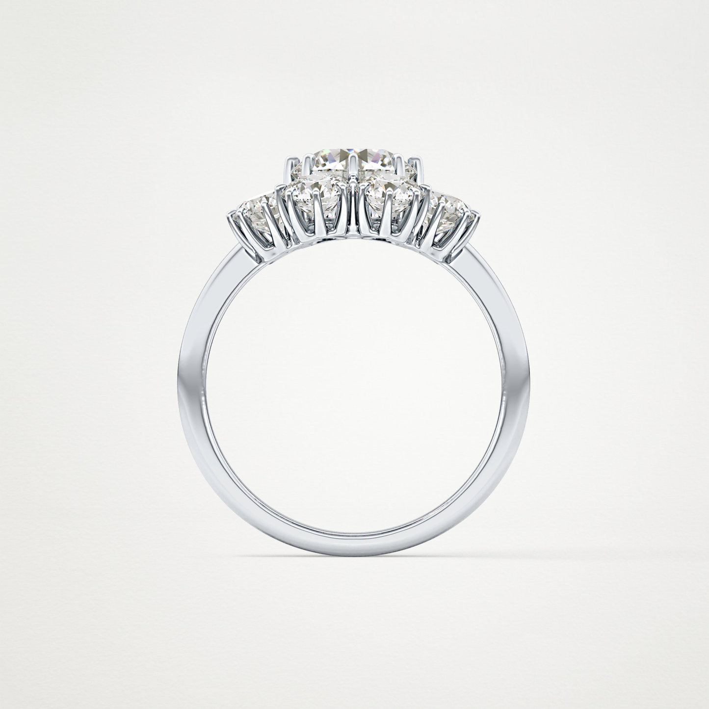 Round Cluster Lab Grown Diamond Engagement Ring