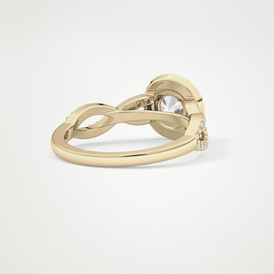 Round Halo & Twisted Pave Lab Grown Diamond Engagement Ring