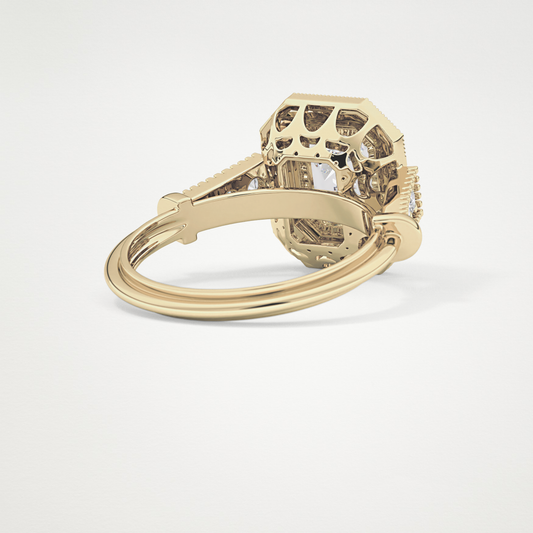 Emerald Cluster Lab Grown Diamond Engagement Ring