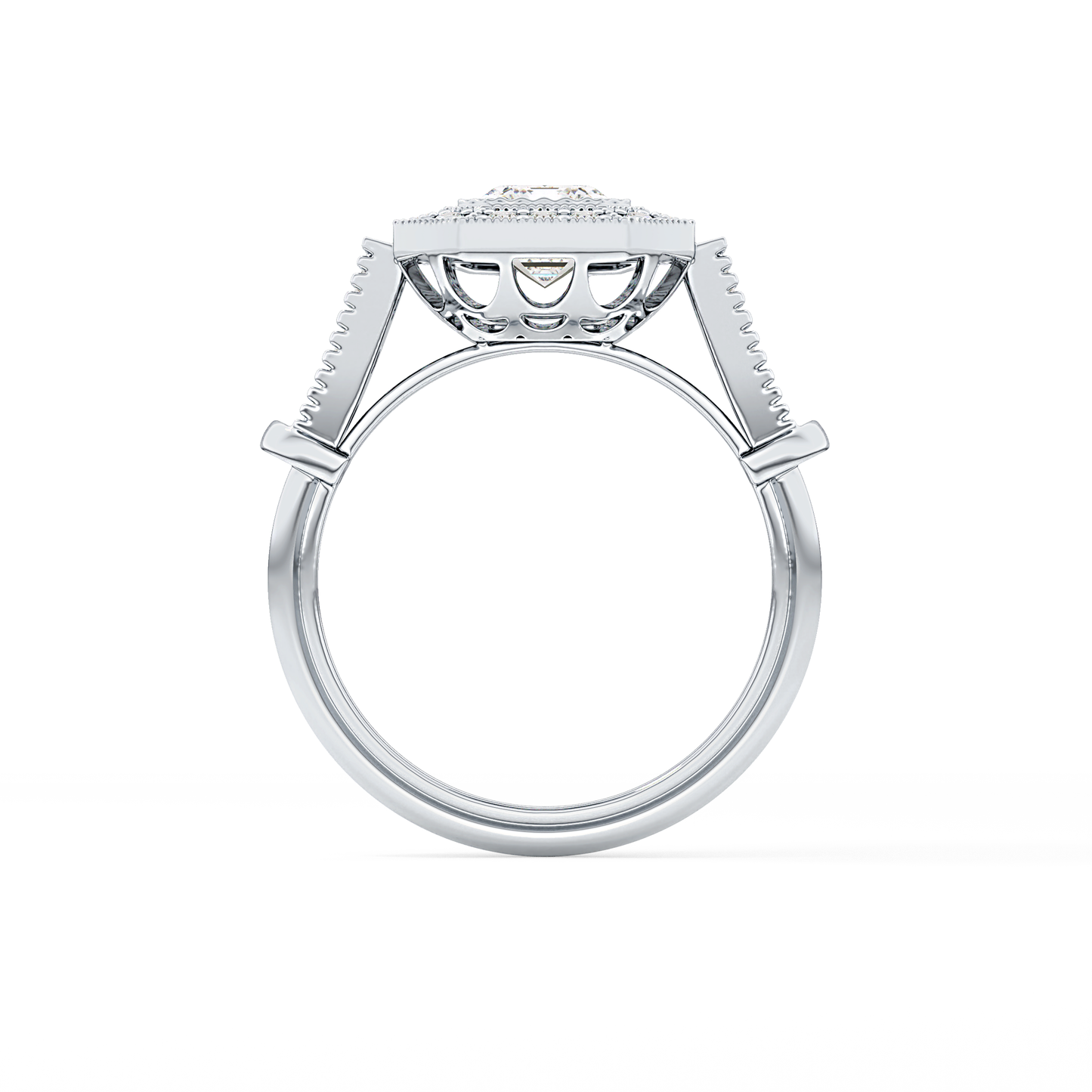 Emerald ClusterLab Grown Diamond Engagement Ring