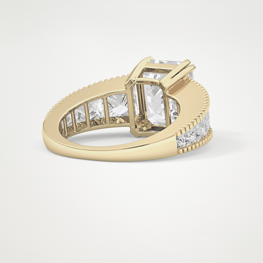 Emerald Channel Pave Lab Grown Diamond Engagement Ring
