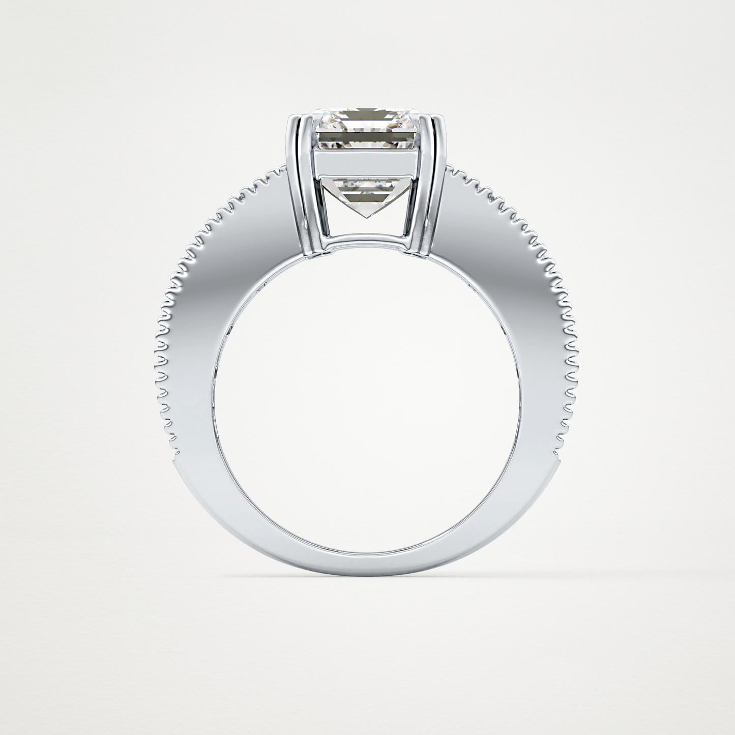 Emerald Channel Pave Lab Grown Diamond Engagement Ring
