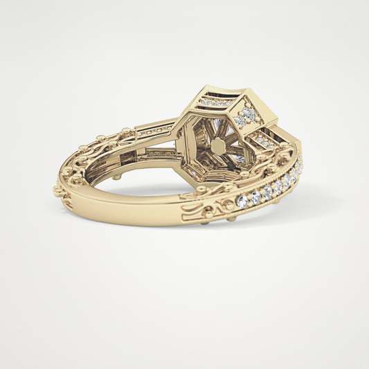 Round Cluster Lab Grown Diamond Engagement Ring