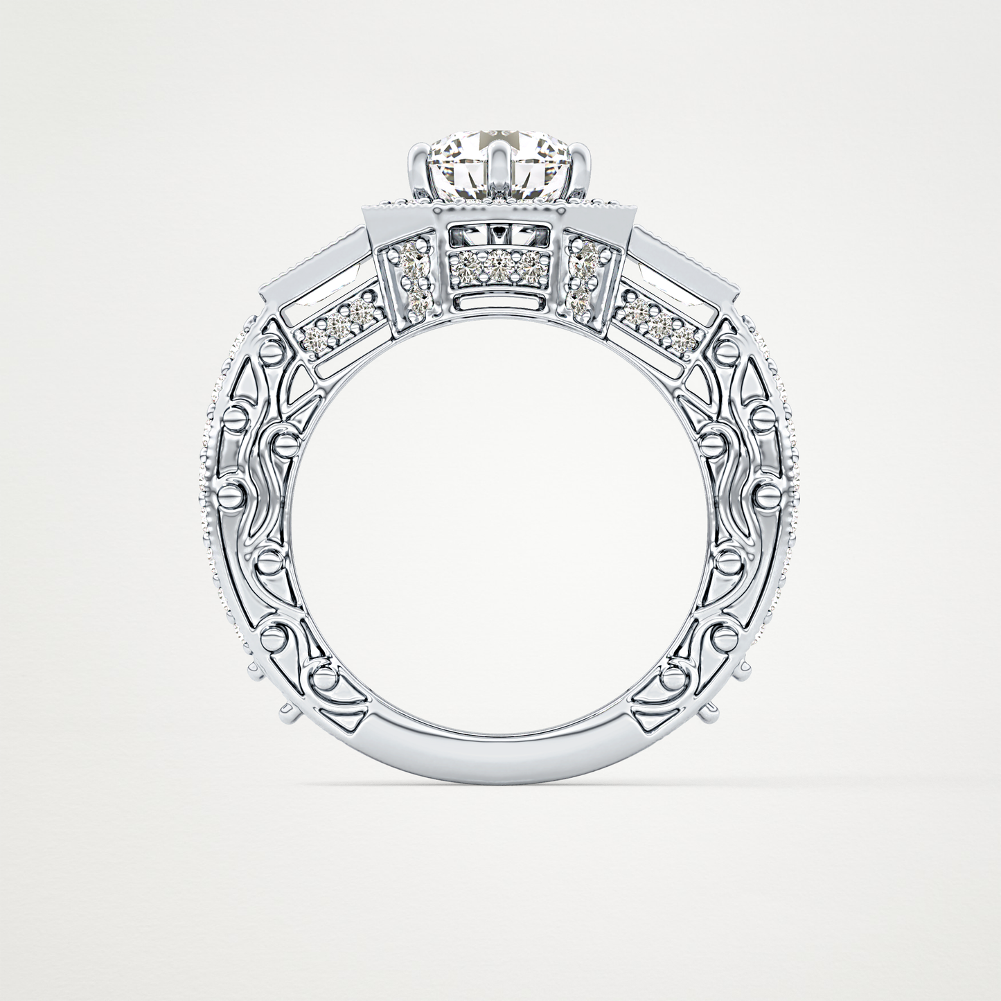 Round Cluster Lab Grown Diamond Engagement Ring