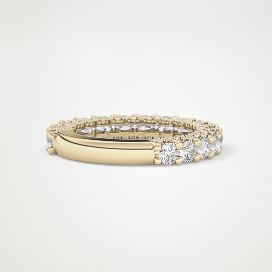 1.83 TCW Round Lab Grown Diamond Half Eternity Wedding Band