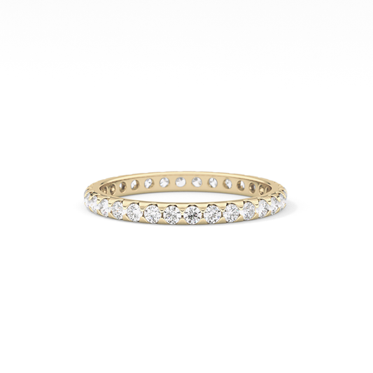 Full Eternity Wedding Band with 0.59 TCW Round Cut Moissanite – Yellow, White, or Rose Gold