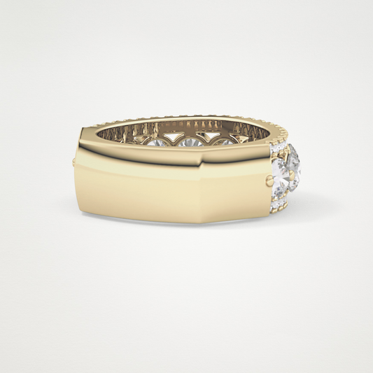 2.67 TCW Round Lab Grown Diamond Half Eternity Wedding Band