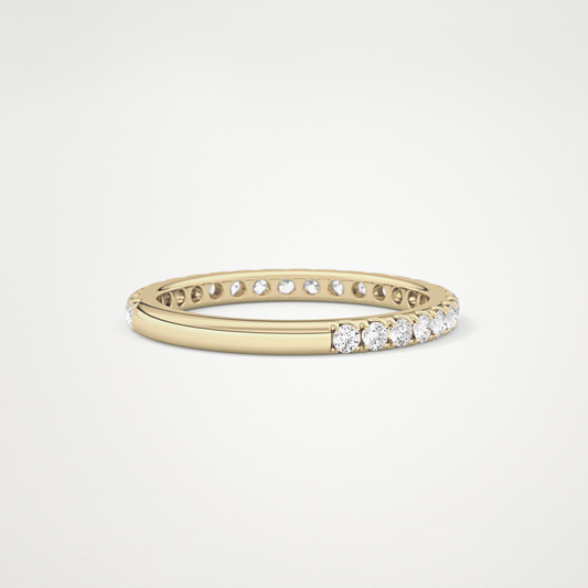 0.46 TCW Round Lab Grown Diamond Half Eternity Wedding Band