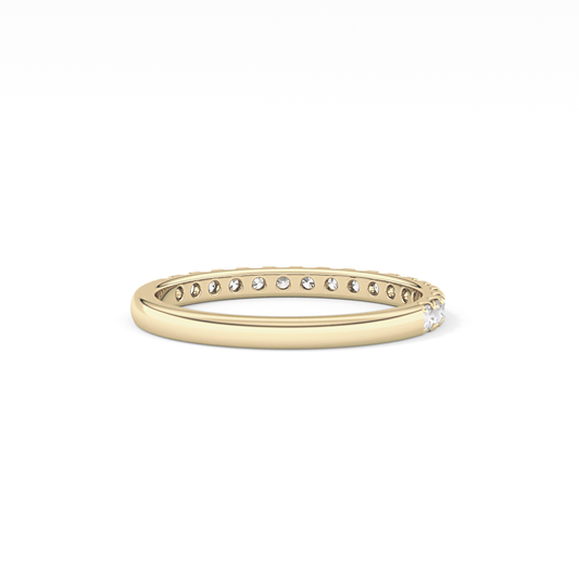 Half Eternity Wedding Band with 0.31 TCW Round Cut Moissanite – Yellow, White, or Rose Gold