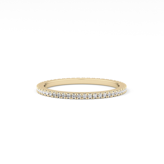 Full Eternity Wedding Band with 0.20 TCW Round Cut Moissanite – Yellow, White, or Rose Gold