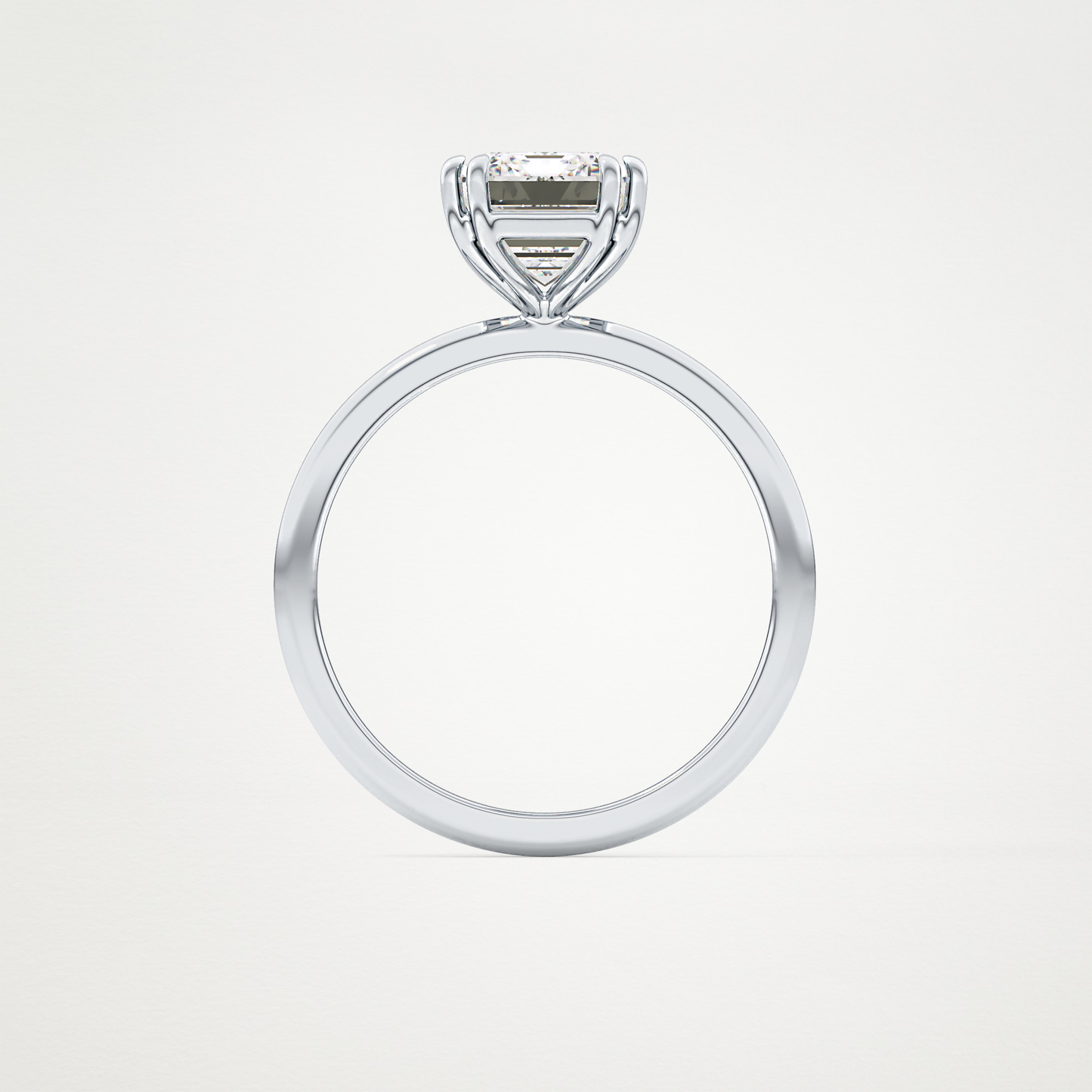 Emerald Solitaire Lab Grown Diamond Engagement Ring