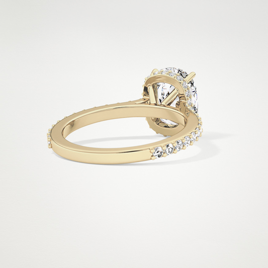 Cushion Hidden Halo & Pave Lab Grown Diamond Engagement Ring