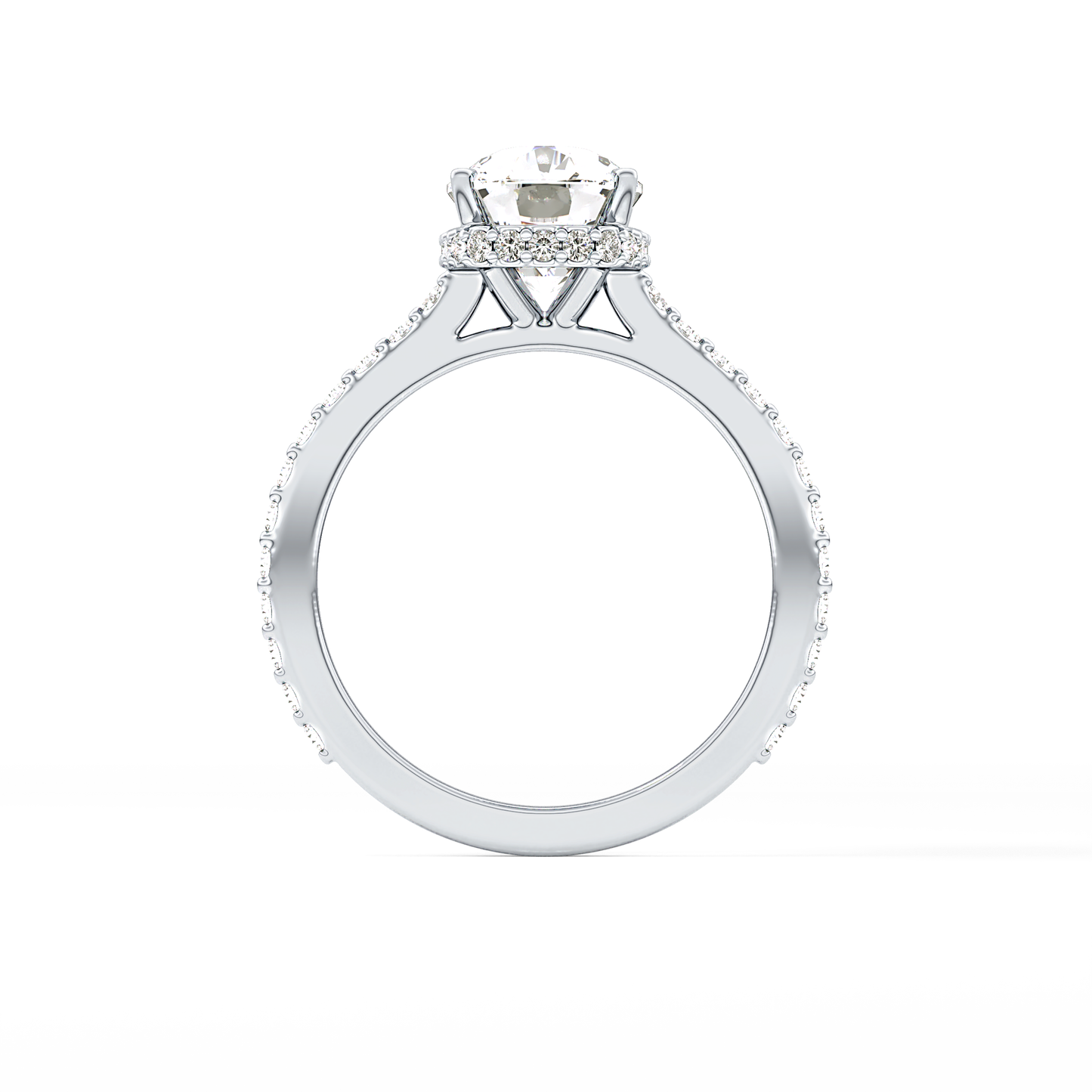 Cushion Hidden Halo & Pave Lab Grown Diamond Engagement Ring