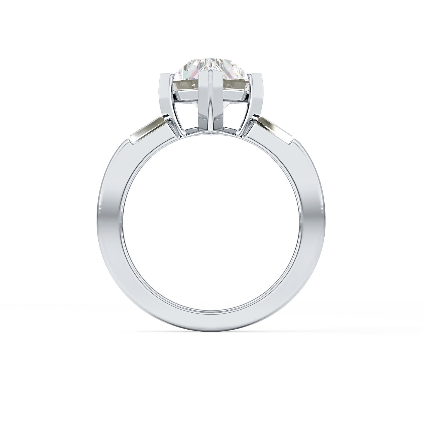 Emerald Solitaire Lab Grown Diamond Engagement Ring