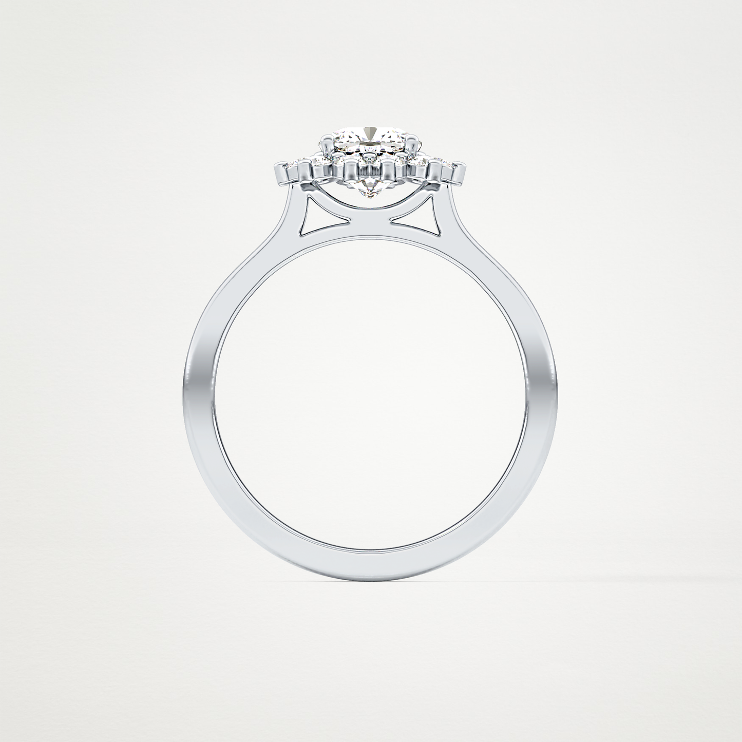 Cushion Halo Lab Grown Diamond Engagement Ring
