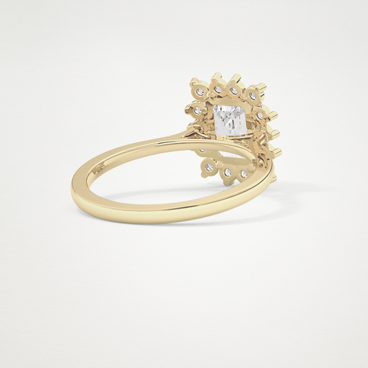 Emerald Halo Lab Grown Diamond Engagement Ring