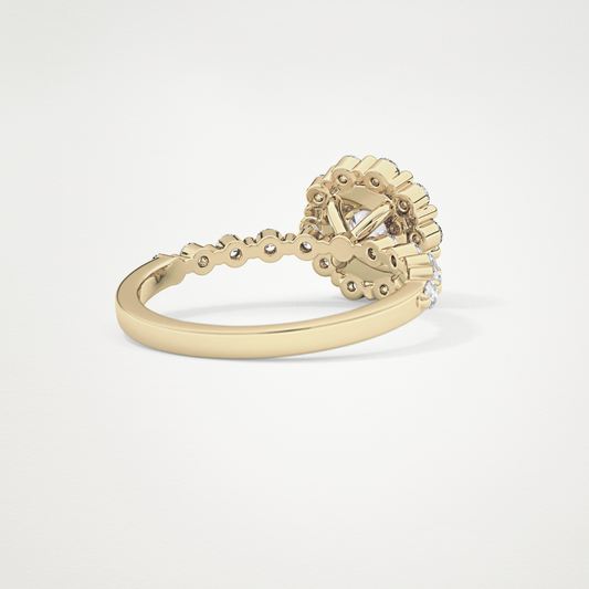 Round Halo & Pave Lab Grown Diamond Engagement Ring