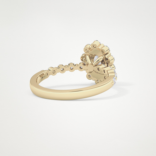 Oval Halo & Pave Lab Grown Diamond Engagement Ring